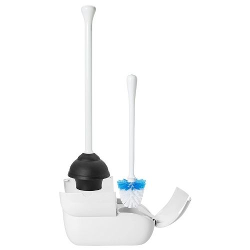 OXO Good Grips Hideaway Toilet Brush and Plunger Combination Set